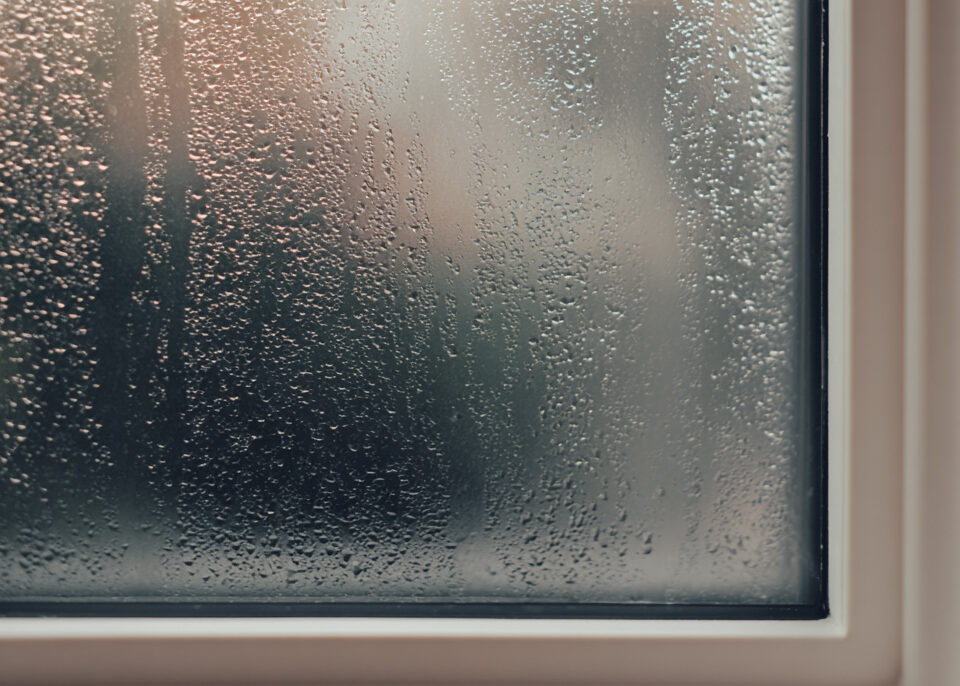 Condensation visible sur fenêtre