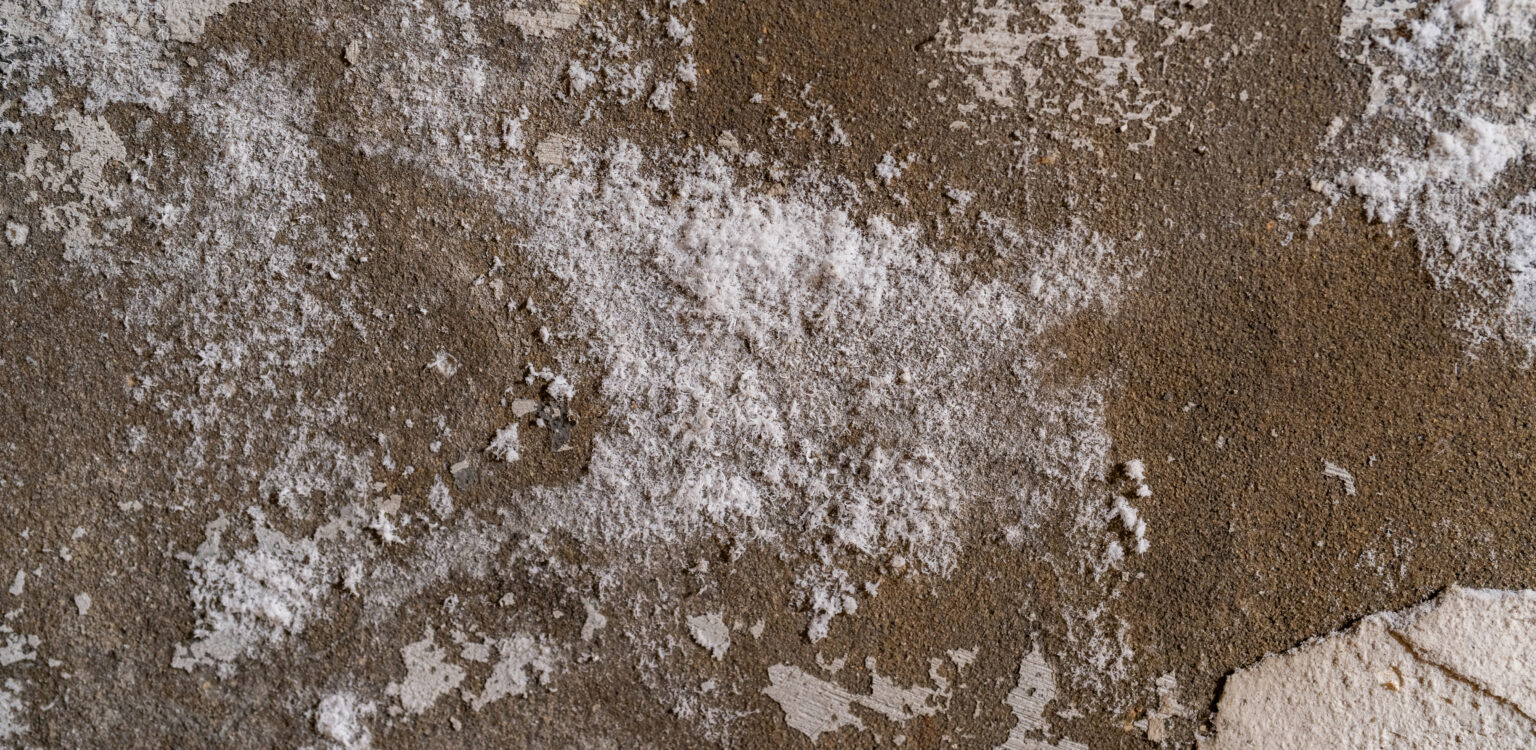Salpêtre sur mur causé par l’humidité