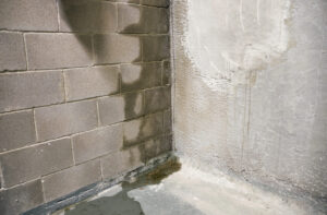 Dégâts d’humidité par infiltration latérale sur mur de sous-sol