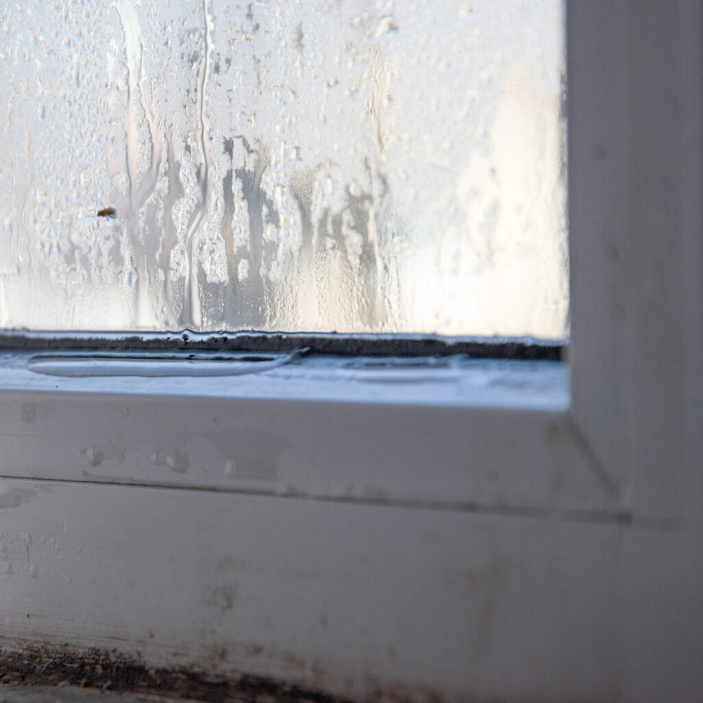 Condensation visible sur fenêtre