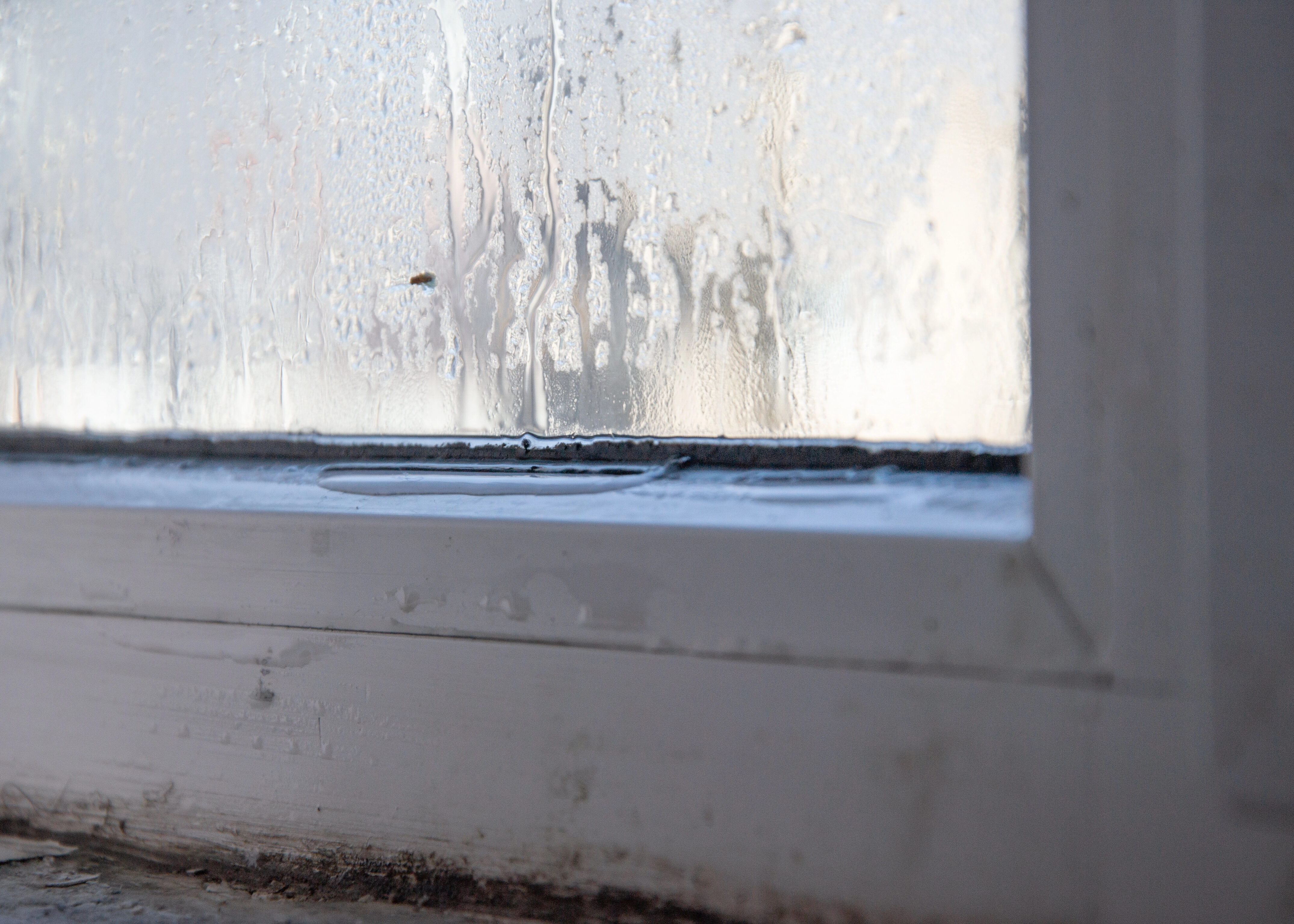 Condensation visible sur fenêtre