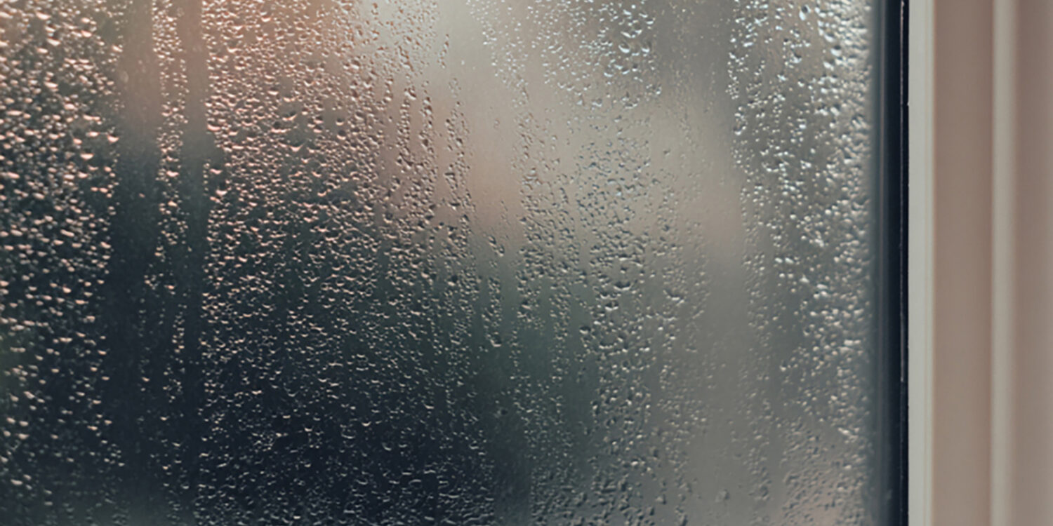 Condensation visible sur fenêtre